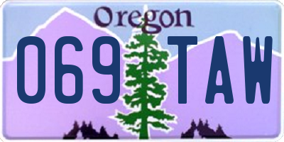 OR license plate 069TAW