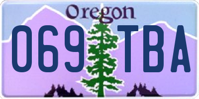 OR license plate 069TBA