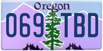 OR license plate 069TBD