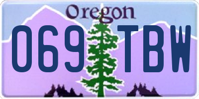 OR license plate 069TBW