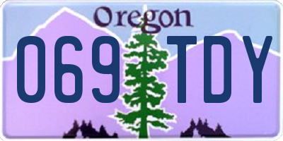 OR license plate 069TDY