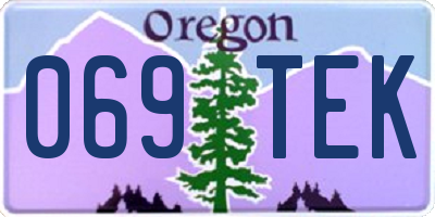 OR license plate 069TEK
