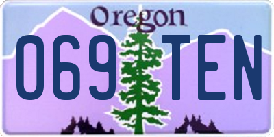 OR license plate 069TEN