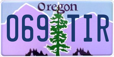 OR license plate 069TIR