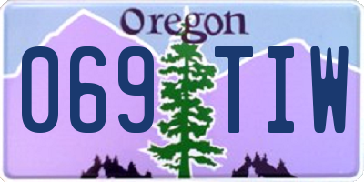 OR license plate 069TIW