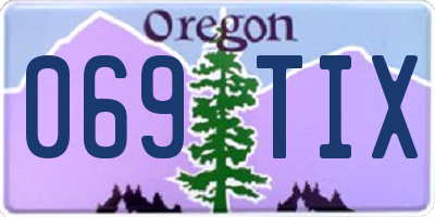 OR license plate 069TIX