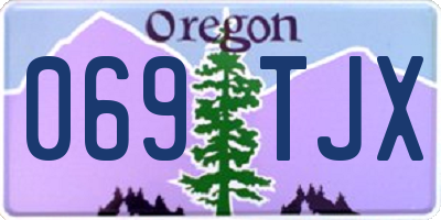 OR license plate 069TJX