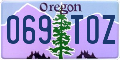 OR license plate 069TOZ