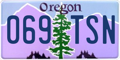 OR license plate 069TSN