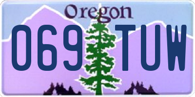 OR license plate 069TUW