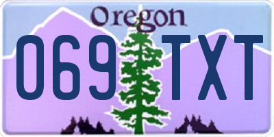 OR license plate 069TXT