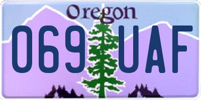 OR license plate 069UAF