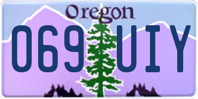 OR license plate 069UIY