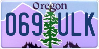 OR license plate 069ULK