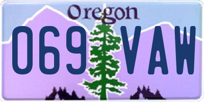 OR license plate 069VAW