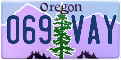 OR license plate 069VAY