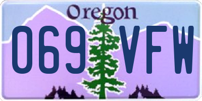 OR license plate 069VFW
