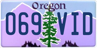 OR license plate 069VID