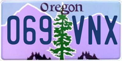 OR license plate 069VNX