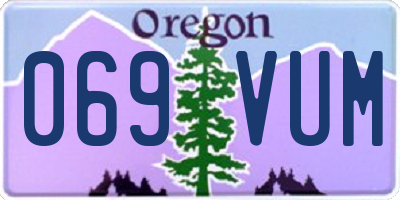 OR license plate 069VUM