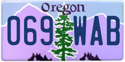 OR license plate 069WAB