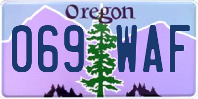 OR license plate 069WAF