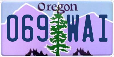 OR license plate 069WAI
