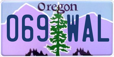 OR license plate 069WAL