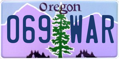 OR license plate 069WAR