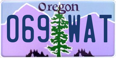 OR license plate 069WAT