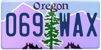 OR license plate 069WAX