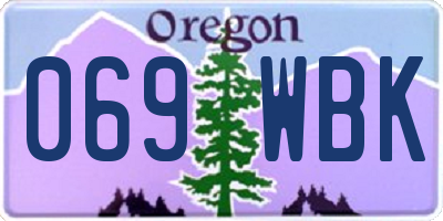 OR license plate 069WBK