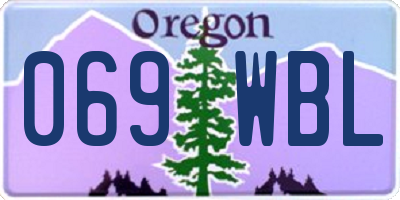 OR license plate 069WBL