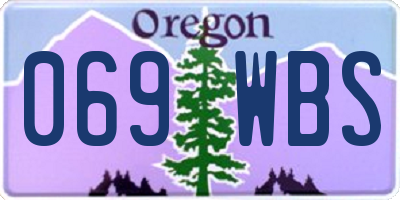 OR license plate 069WBS