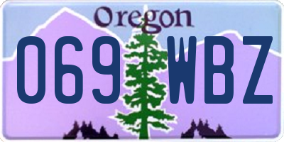 OR license plate 069WBZ