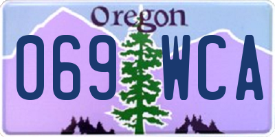 OR license plate 069WCA