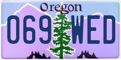 OR license plate 069WED