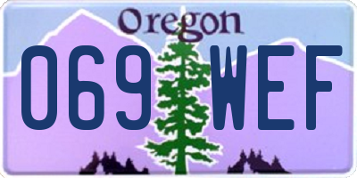 OR license plate 069WEF