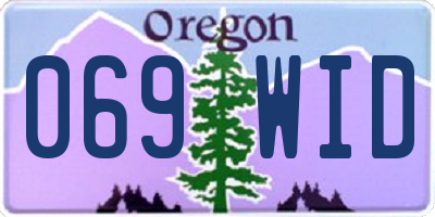 OR license plate 069WID