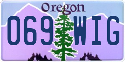 OR license plate 069WIG