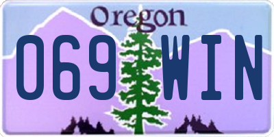 OR license plate 069WIN