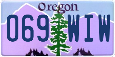 OR license plate 069WIW