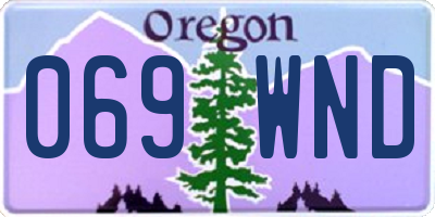 OR license plate 069WND