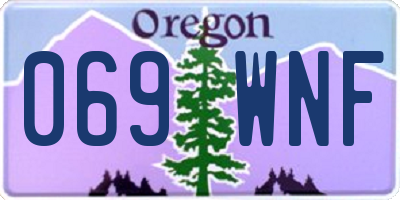 OR license plate 069WNF