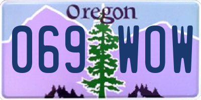 OR license plate 069WOW