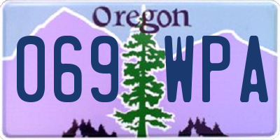 OR license plate 069WPA