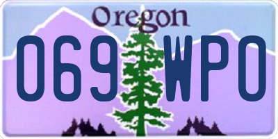 OR license plate 069WPO