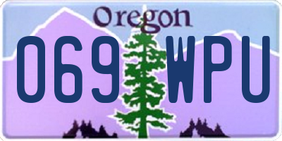 OR license plate 069WPU