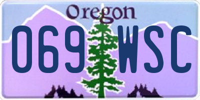 OR license plate 069WSC