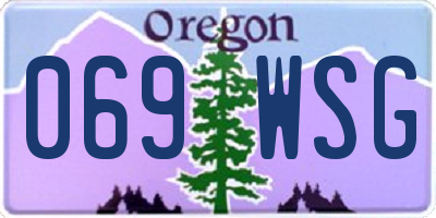 OR license plate 069WSG
